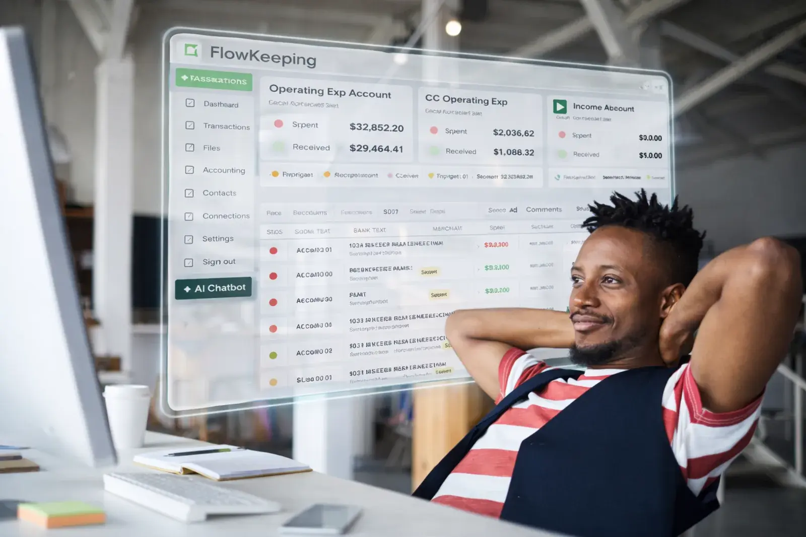 Business owner focused on the Flow Keeping dashboard